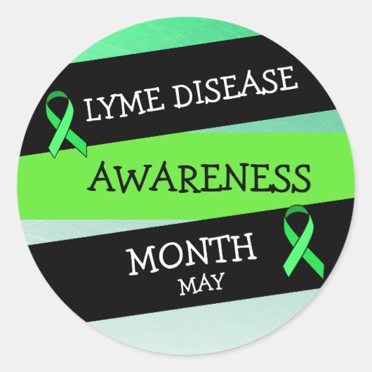 Lyme Disease Awareness Month Ribbon Stickers (Voorkant)