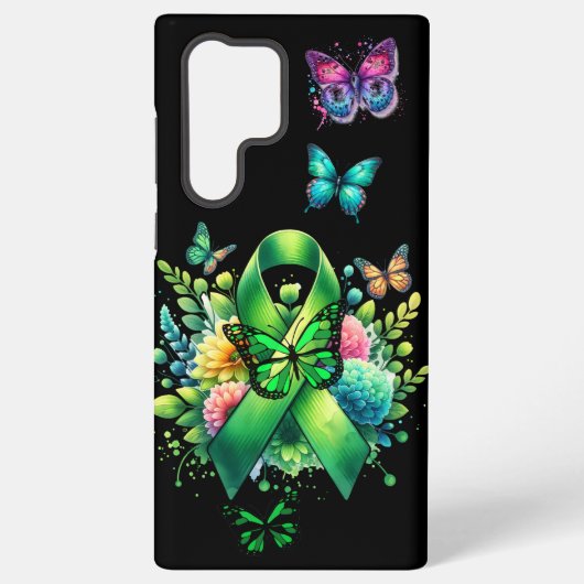 Lyme Disease Awareness Ribbon and Butterflies Samsung Galaxy Hoesje (Achterkant)