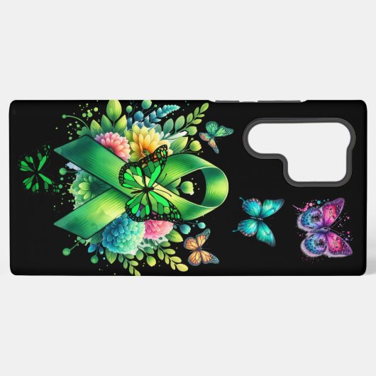 Lyme Disease Awareness Ribbon and Butterflies Samsung Galaxy Hoesje (Achterkant horizontaal)