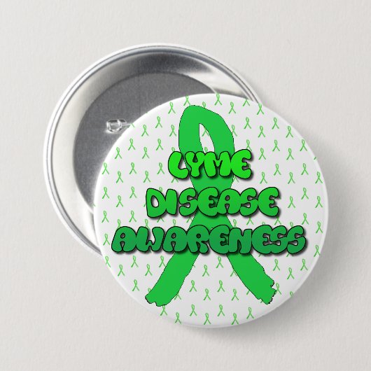 Lyme Disease Awareness Ribbon Button (Voorkant /achterkant)