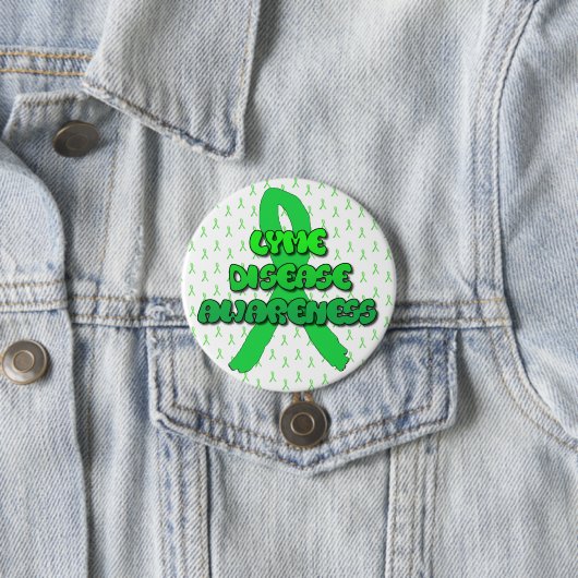 Lyme Disease Awareness Ribbon Button (In situ)