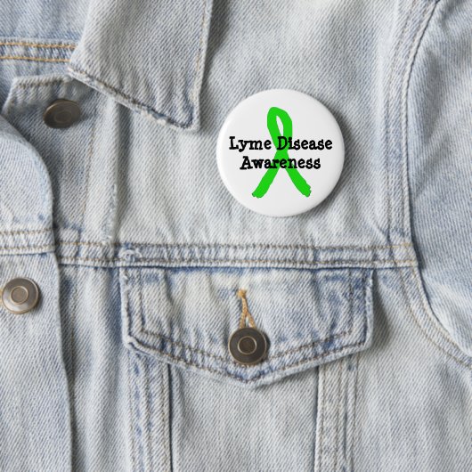 Lyme Disease Awareness Ribbon Button (In situ)