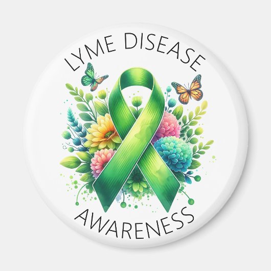 Lyme Disease Awareness Ribbon Magneet (Voorkant)