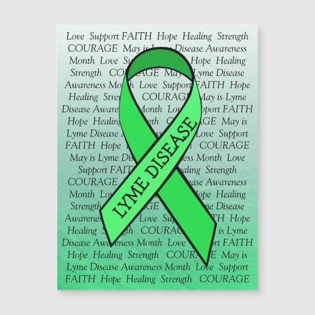 Lyme Disease Awareness Ribbon Magnet (Voorkant)