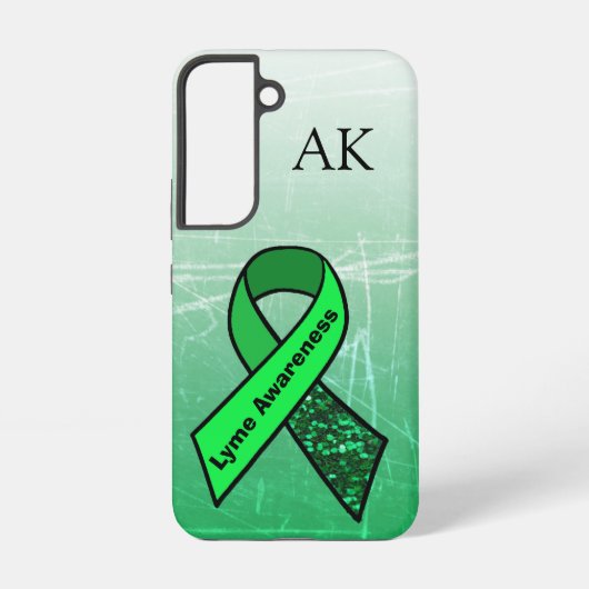Lyme Disease Awareness Ribbon Monogrammed Samsung Galaxy Hoesje (Achterkant)
