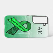 Lyme Disease Awareness Ribbon Monogrammed Samsung Galaxy Hoesje (Achterkant horizontaal)