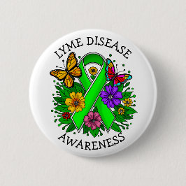 Lyme Disease Awareness Ribbon Ronde Button 5,7 Cm