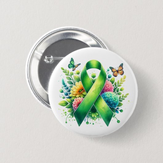 Lyme Disease Awareness Ribbon Ronde Button 5,7 Cm (Voorkant /achterkant)