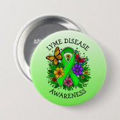 Lyme Disease Awareness Ribbon Ronde Button 7,6 Cm (Voorkant /achterkant)