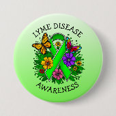 Lyme Disease Awareness Ribbon Ronde Button 7,6 Cm (Voorkant)