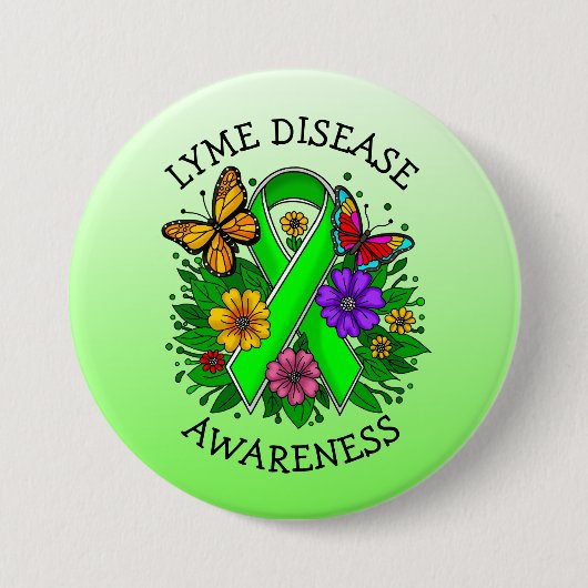Lyme Disease Awareness Ribbon Ronde Button 7,6 Cm (Voorkant)