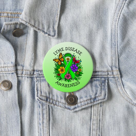 Lyme Disease Awareness Ribbon Ronde Button 7,6 Cm (In situ)