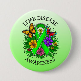 Lyme Disease Awareness Ribbon Ronde Button 7,6 Cm