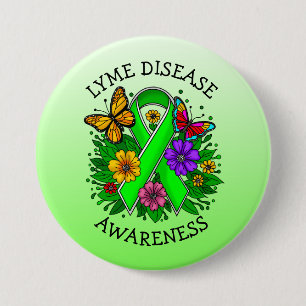 Lyme Disease Awareness Ribbon Ronde Button 7,6 Cm