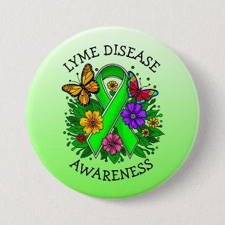 Lyme Disease Awareness Ribbon Ronde Button 7,6 Cm