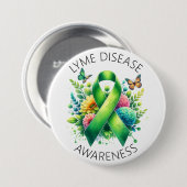 Lyme Disease Awareness Ribbon Ronde Button 7,6 Cm (Voorkant /achterkant)