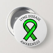 Lyme Disease Awareness Ribbon Ronde Button 7,6 Cm (Voorkant /achterkant)