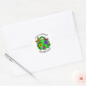 Lyme Disease Awareness Ribbon Ronde Sticker (Envelop)