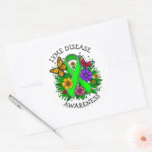 Lyme Disease Awareness Ribbon Ronde Sticker (Envelop)