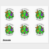 Lyme Disease Awareness Ribbon Ronde Sticker (Vel)