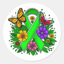 Lyme Disease Awareness Ribbon Ronde Sticker