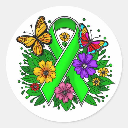 Lyme Disease Awareness Ribbon Ronde Sticker (Voorkant)