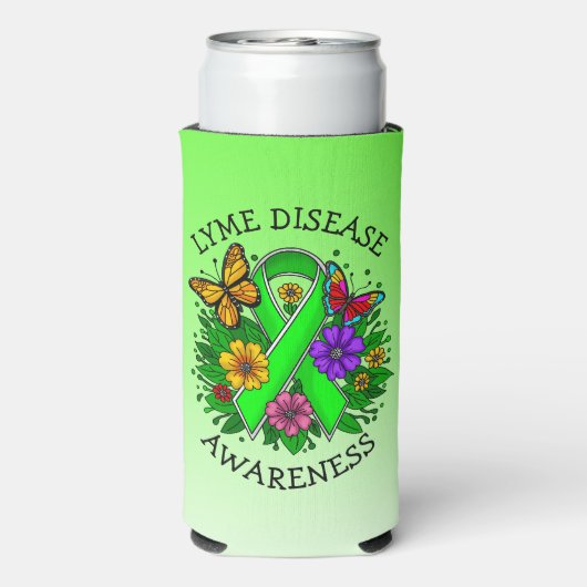 Lyme Disease Awareness Ribbon Seltzer Blikjeskoeler (Seltzer Achterkant)
