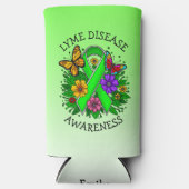 Lyme Disease Awareness Ribbon Seltzer Blikjeskoeler (Voorkant)