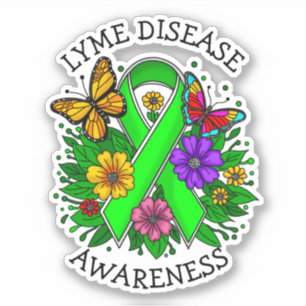 Lyme Disease Awareness Ribbon Sticker