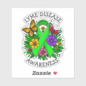 Lyme Disease Awareness Ribbon Sticker (Vel)