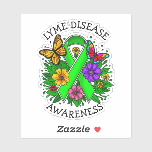 Lyme Disease Awareness Ribbon Sticker (Vel)