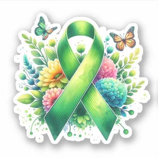 Lyme Disease Awareness Ribbon Sticker (Voorkant)