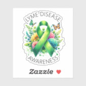 Lyme Disease Awareness Ribbon Sticker (Vel)