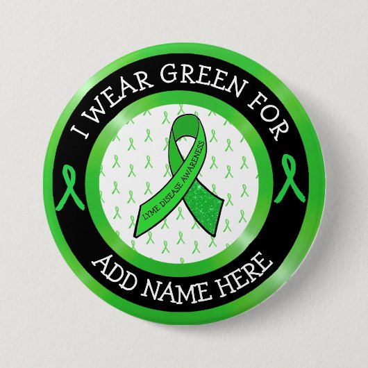 Lyme Disease Awareness Ribbon Support Button (Voorkant)