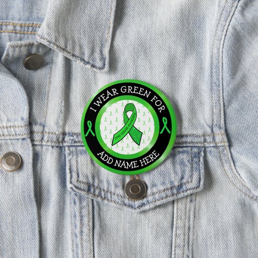 Lyme Disease Awareness Ribbon Support Button (In situ)