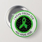 Lyme Disease Awareness Ribbon Support Button (Voorkant /achterkant)