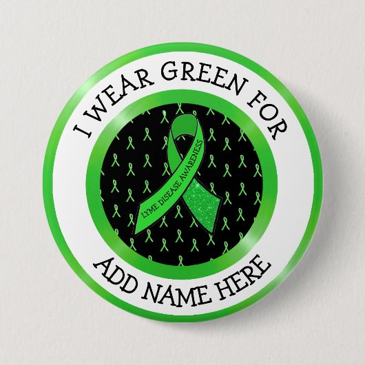 Lyme Disease Awareness Ribbon Support Button (Voorkant)