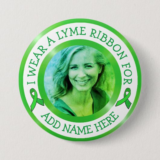 Lyme Disease Awareness Ribbon Support Button (Voorkant)