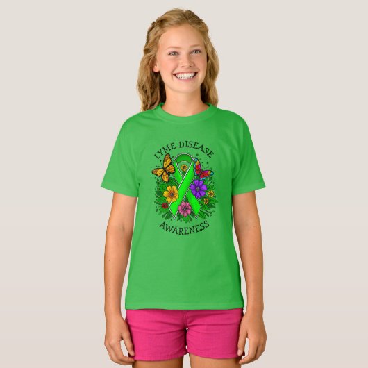 Lyme Disease Awareness Ribbon T-shirt (Voorkant volledig)