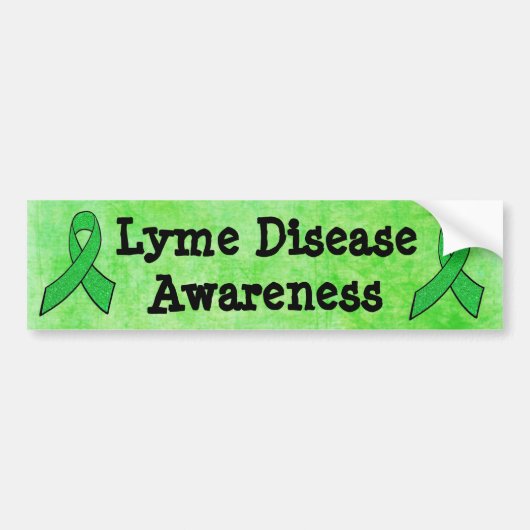 Lyme Disease Awareness Ribbons Bumpersticker (Voorkant)