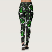 Lyme Disease Awareness Ribbons Leggings Black (Achterkant)