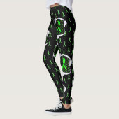 Lyme Disease Awareness Ribbons Leggings Black (Links)