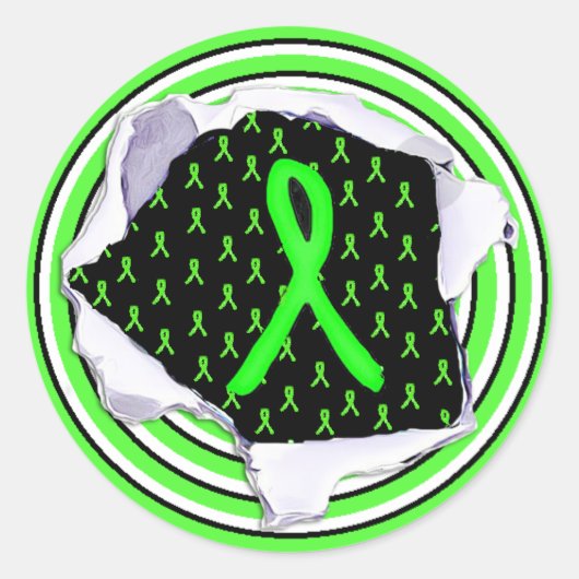 Lyme Disease Awareness Ribbons Stickers (Voorkant)