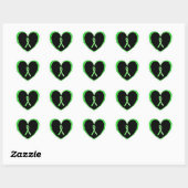 Lyme Disease Black en Lime Green Heart sticker (Vel)