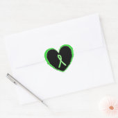 Lyme Disease Black en Lime Green Heart sticker (Envelop)