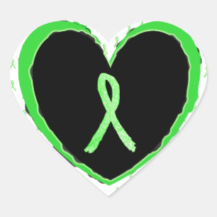 Lyme Disease Black en Lime Green Heart sticker