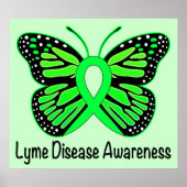 Lyme Disease Butterfly Awareness Ribbon Poster (Voorkant)