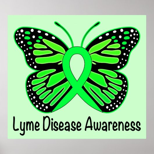 Lyme Disease Butterfly Awareness Ribbon Poster (Voorkant)