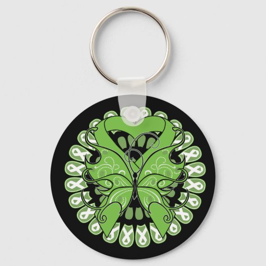 Lyme Disease Butterfly Circle of Ribbons Sleutelhanger (Voorkant)