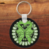 Lyme Disease Butterfly Circle of Ribbons Sleutelhanger (Voorkant)
